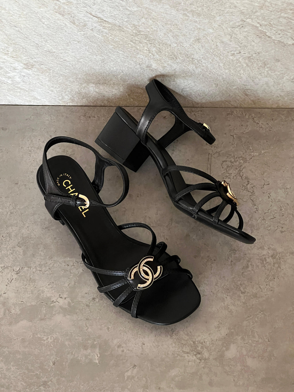 Chanel Lambskin Crystal CC Sandal - 2