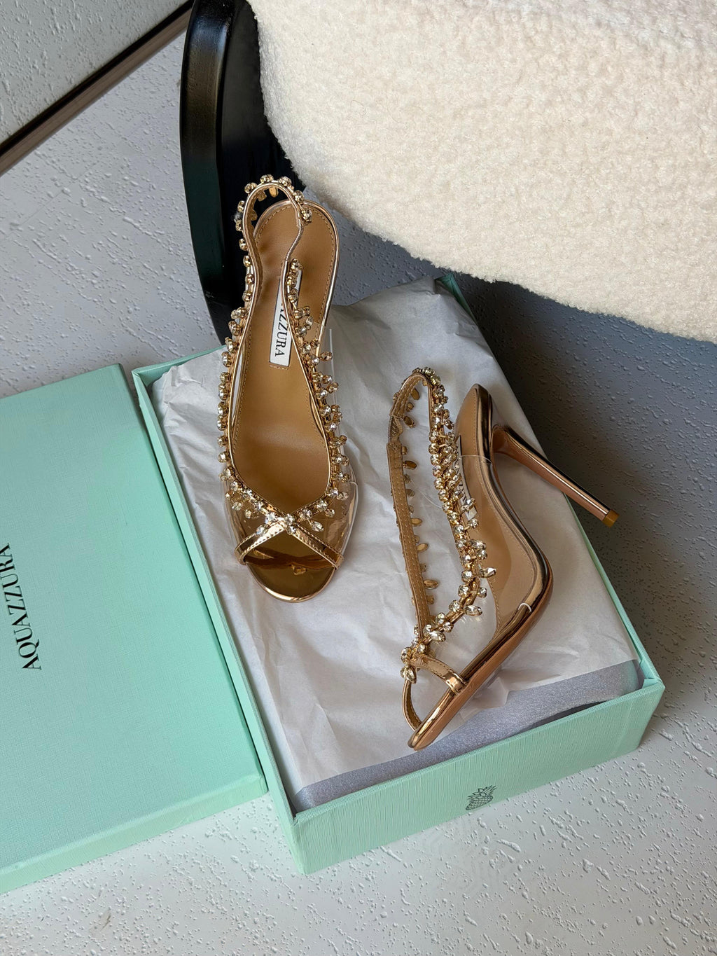 Aquazzura Temptation Crystal Sandals - 7