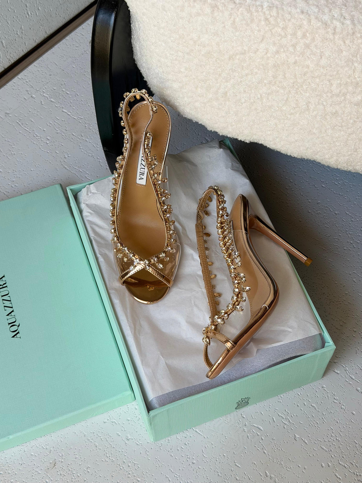 Aquazzura Temptation Crystal Sandals - 7