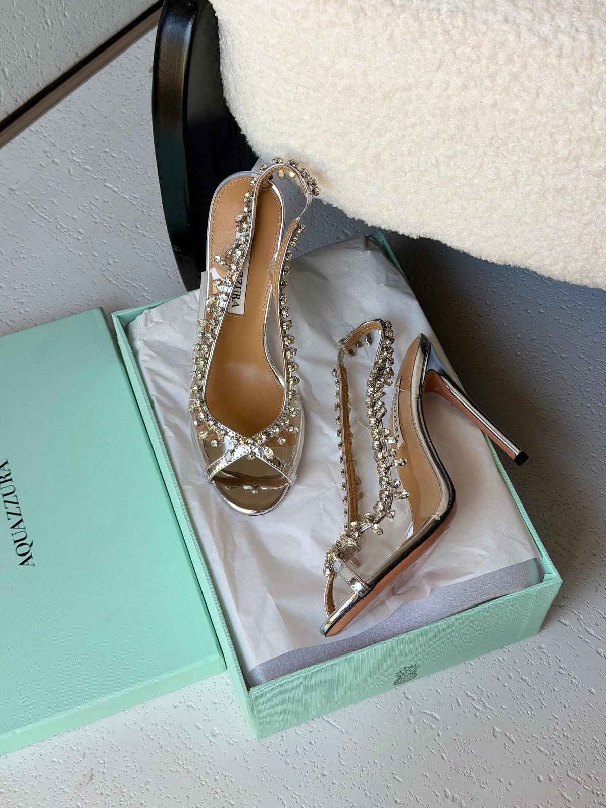 Aquazzura Temptation Crystal Sandals - 8