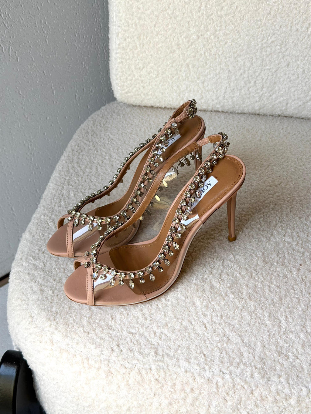 Aquazzura Temptation Crystal Sandals - 10