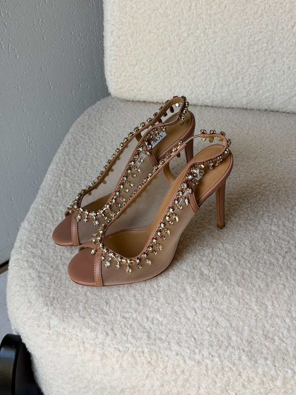 Aquazzura Temptation Crystal Sandals - 9