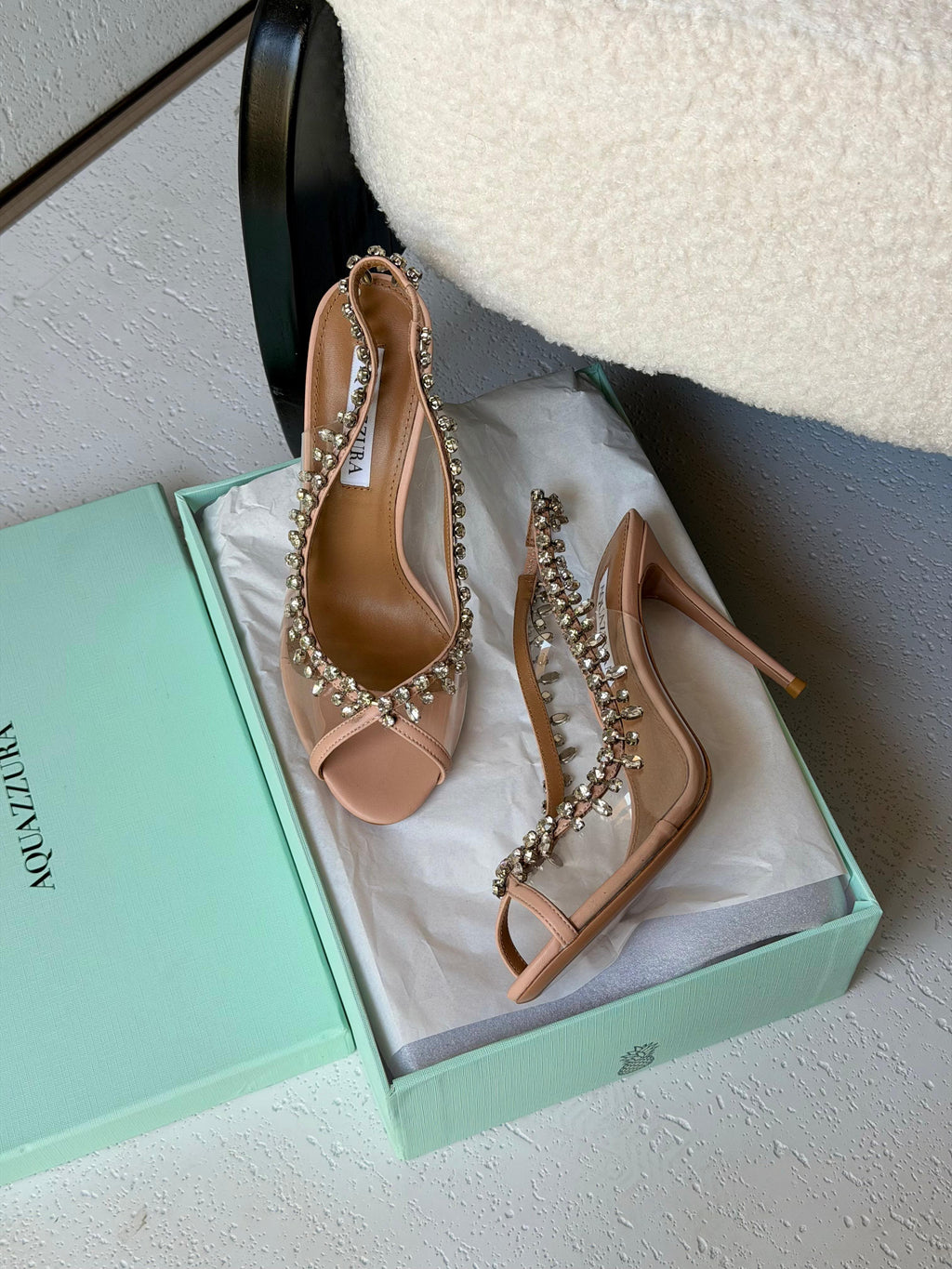 Aquazzura Temptation Crystal Sandals - 6