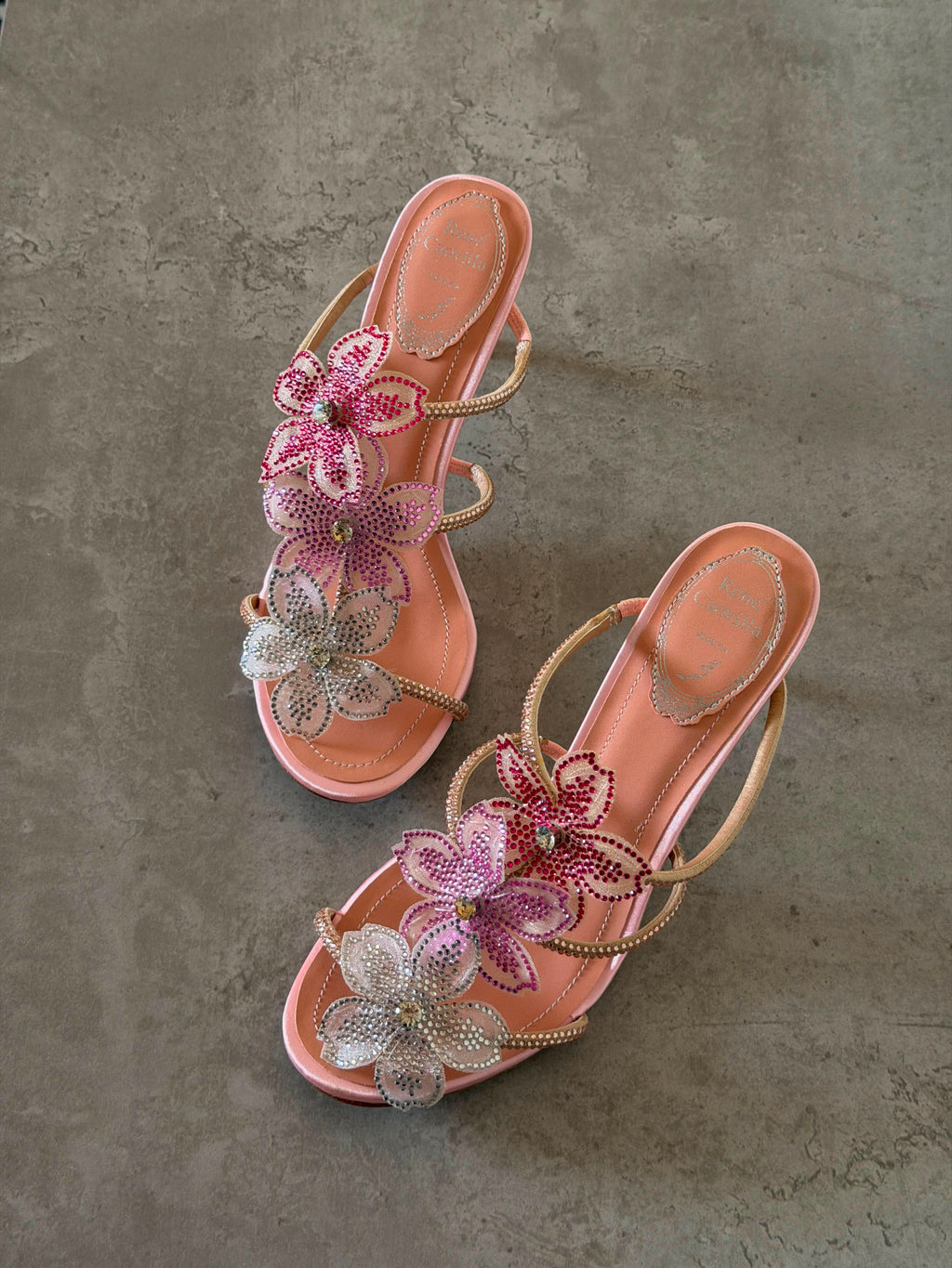 Rene Caovilla Peach Flower Sandal - 2