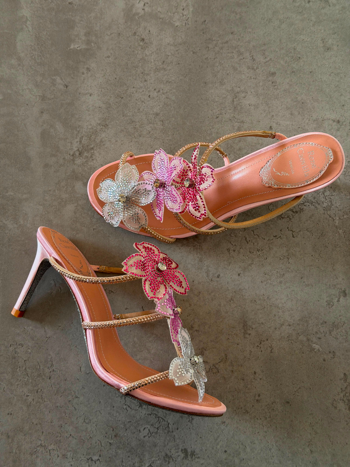 Rene Caovilla Peach Flower Sandal - 4