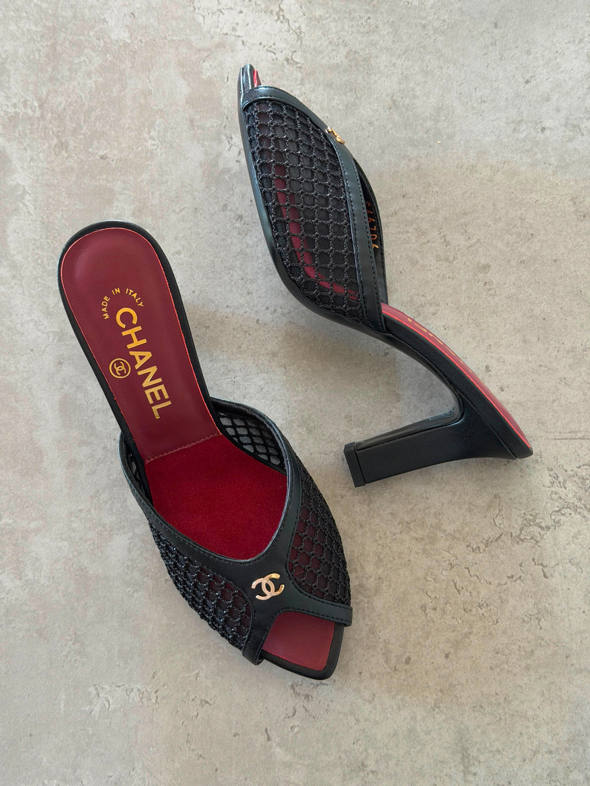 Chanel Coco Beach 2026 Black Mesh and Lambskin Mule - 2