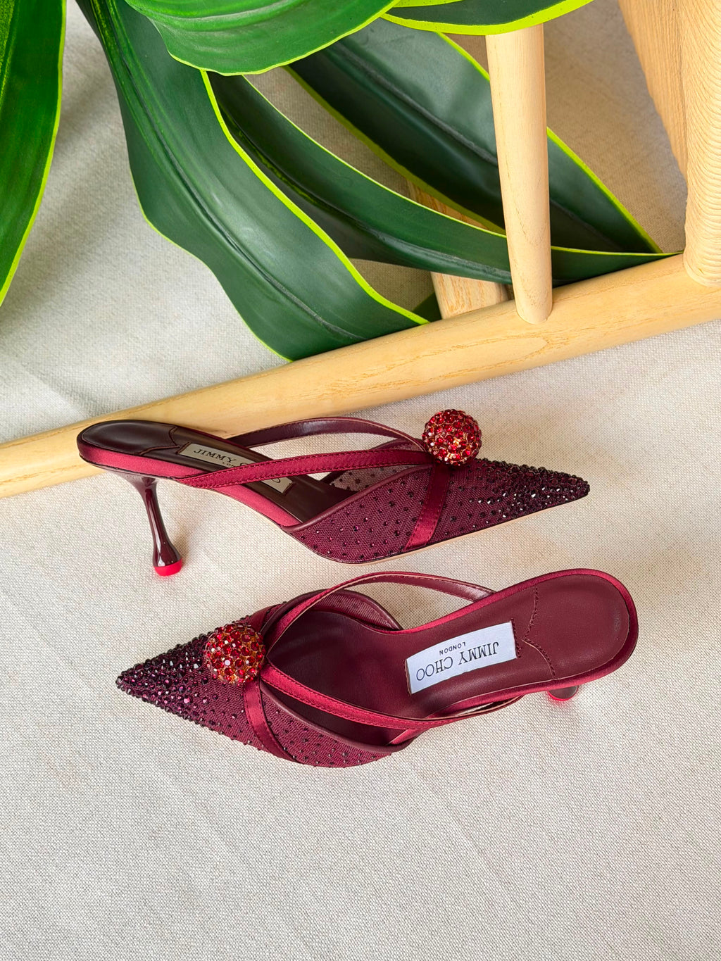 Jimmy Choo Vivi Crystal-Embellished Pointed-Toe Mules - 7