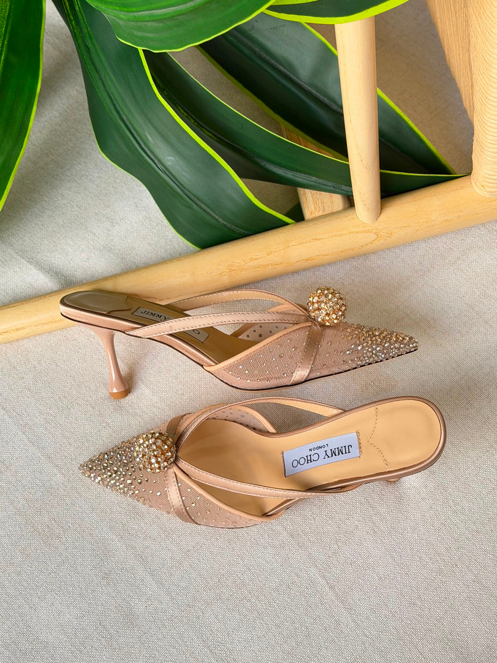 Jimmy Choo Vivi Crystal-Embellished Pointed-Toe Mules - 6