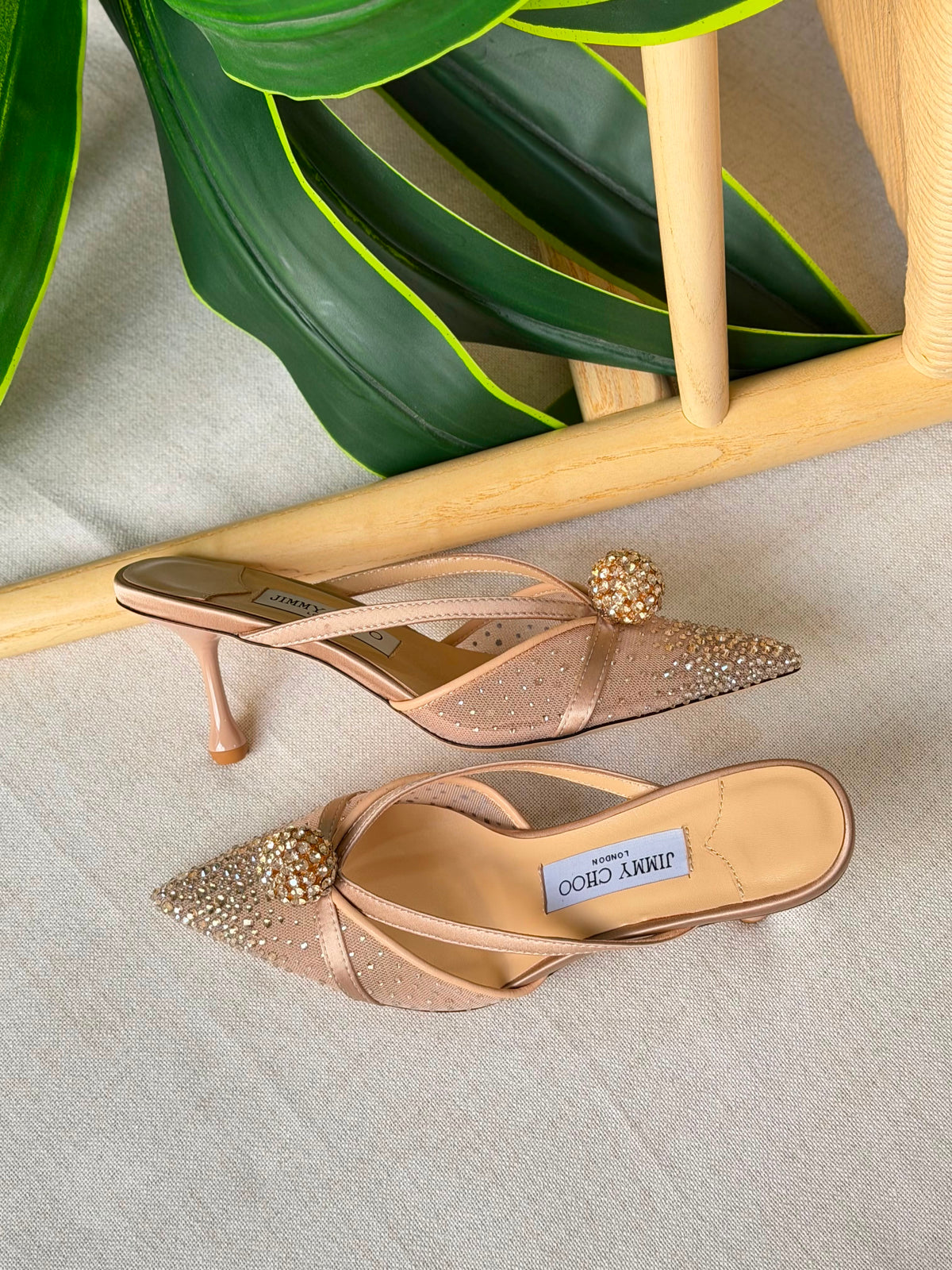 Jimmy Choo Vivi Crystal-Embellished Pointed-Toe Mules - 6