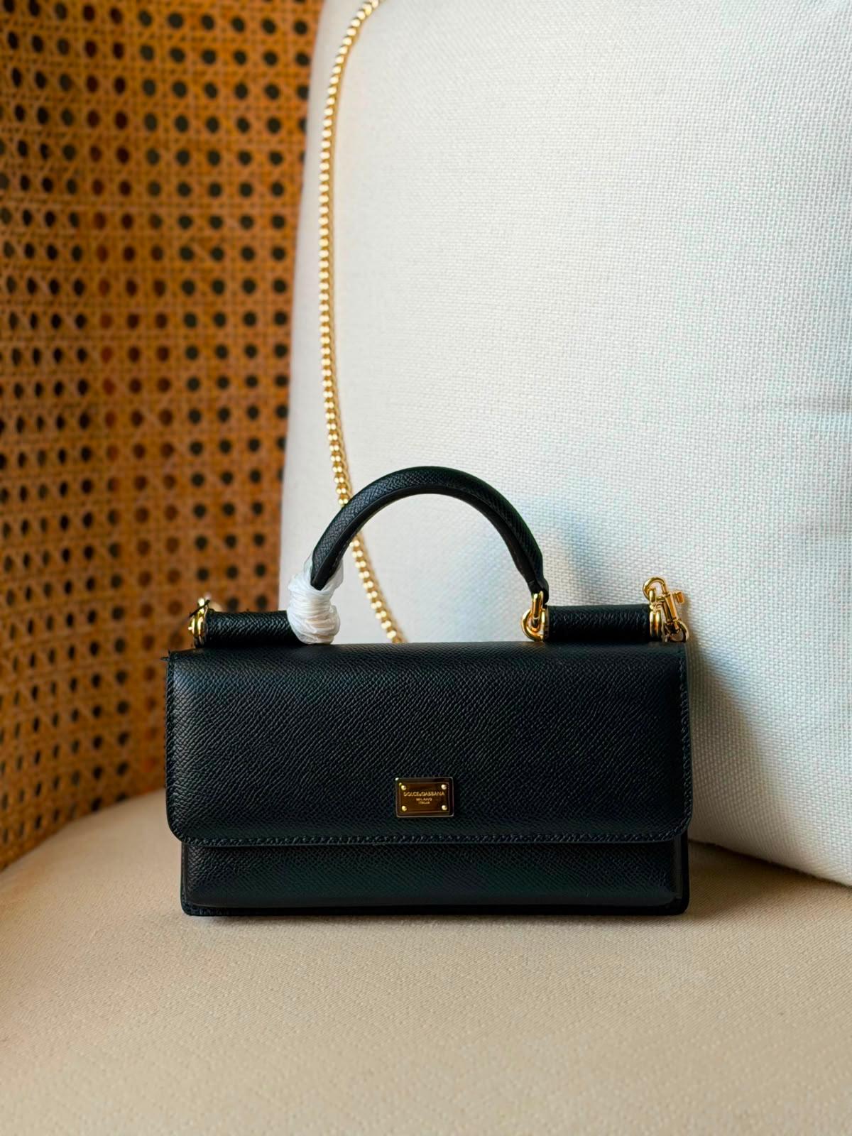 Dolce & Gabbana Leather Sicily Wallet on Chain Bag - 8