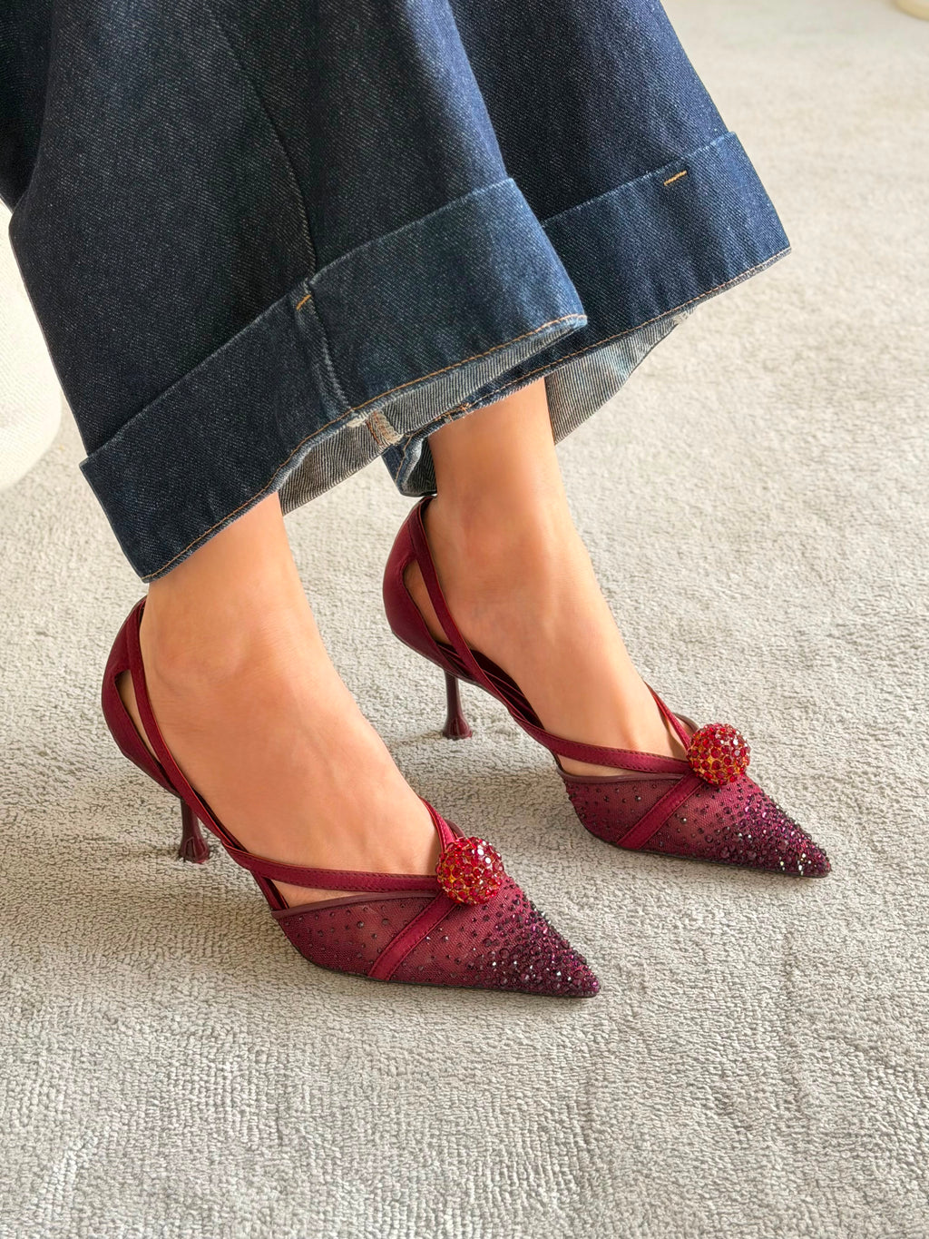Jimmy Choo Vivi Crystal-Embellished Pointed-Toe Mules - 4