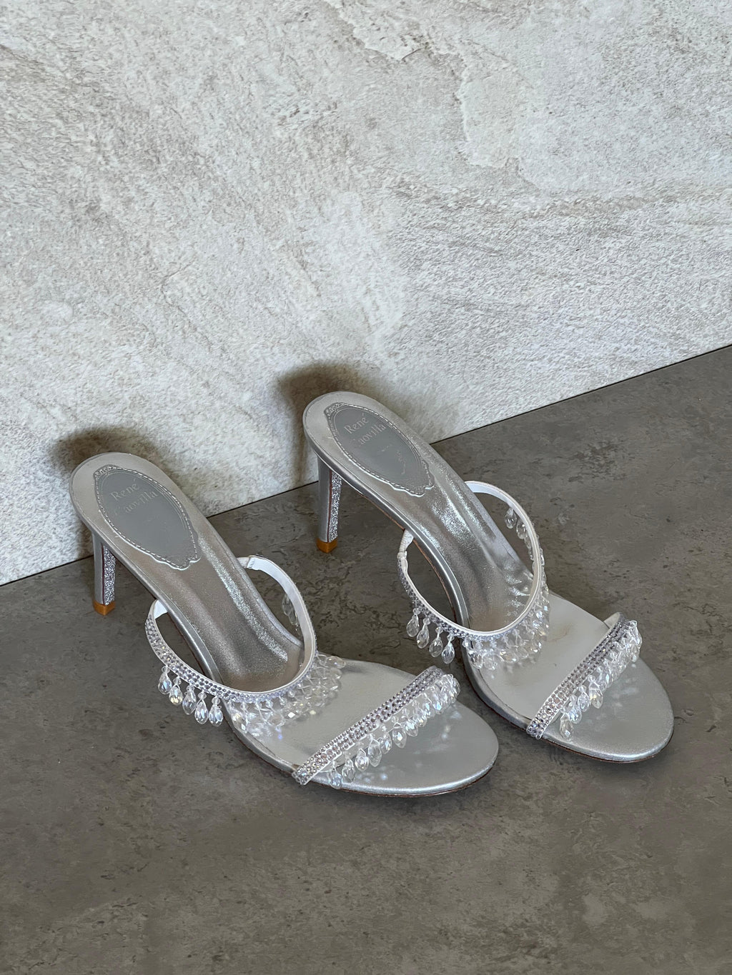 Rene Caovilla Satin Chandelier Heeled Mules - 7