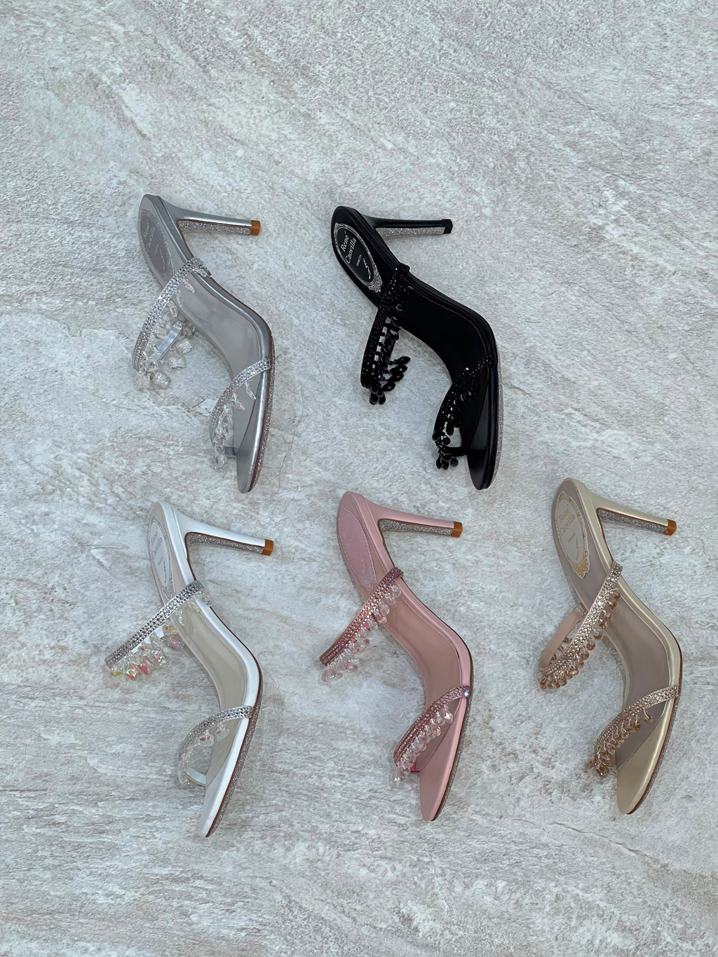 Rene Caovilla Satin Chandelier Heeled Mules - 2
