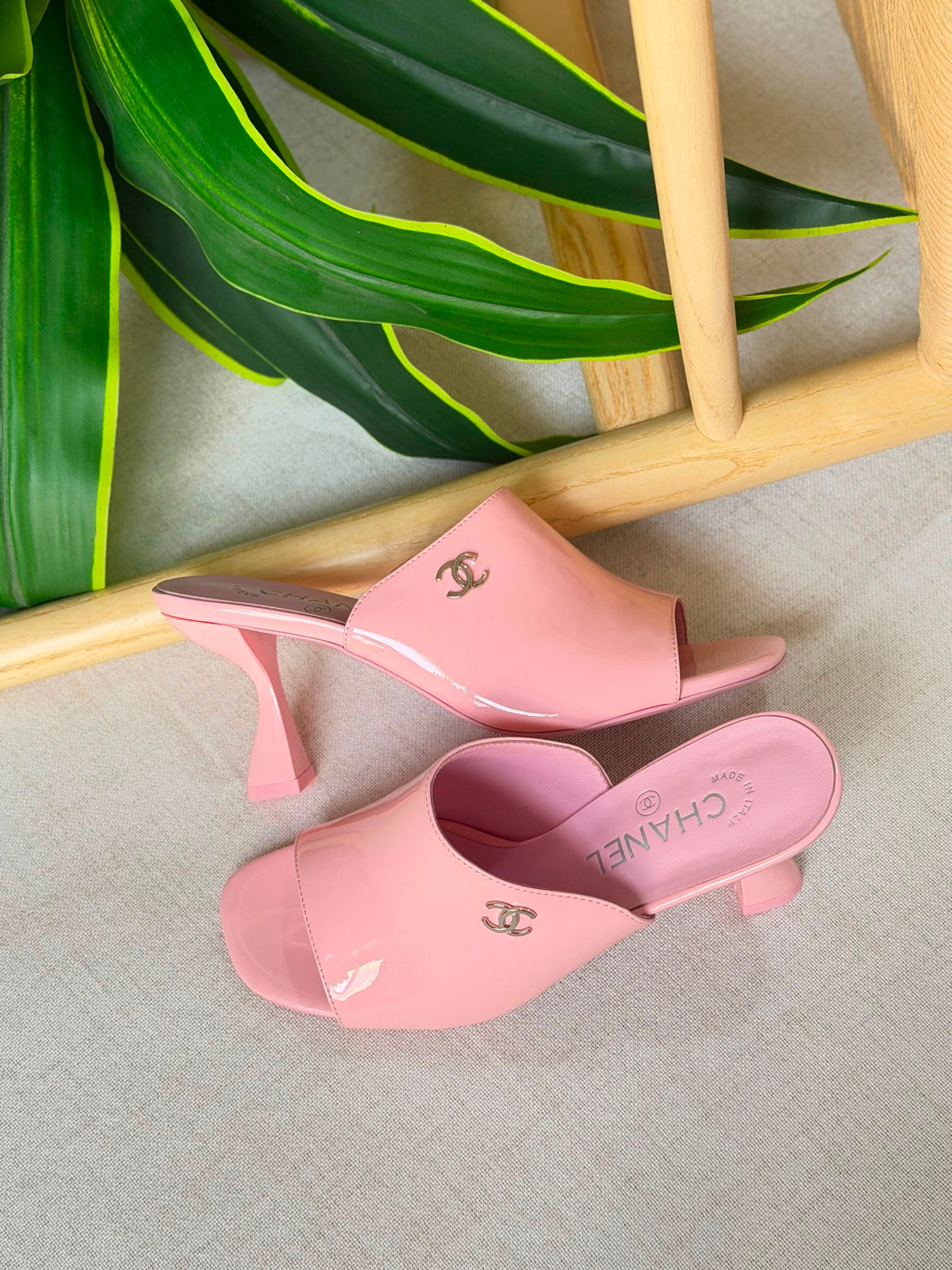 Chanel Patent Calfskin Heeled Mules - 6