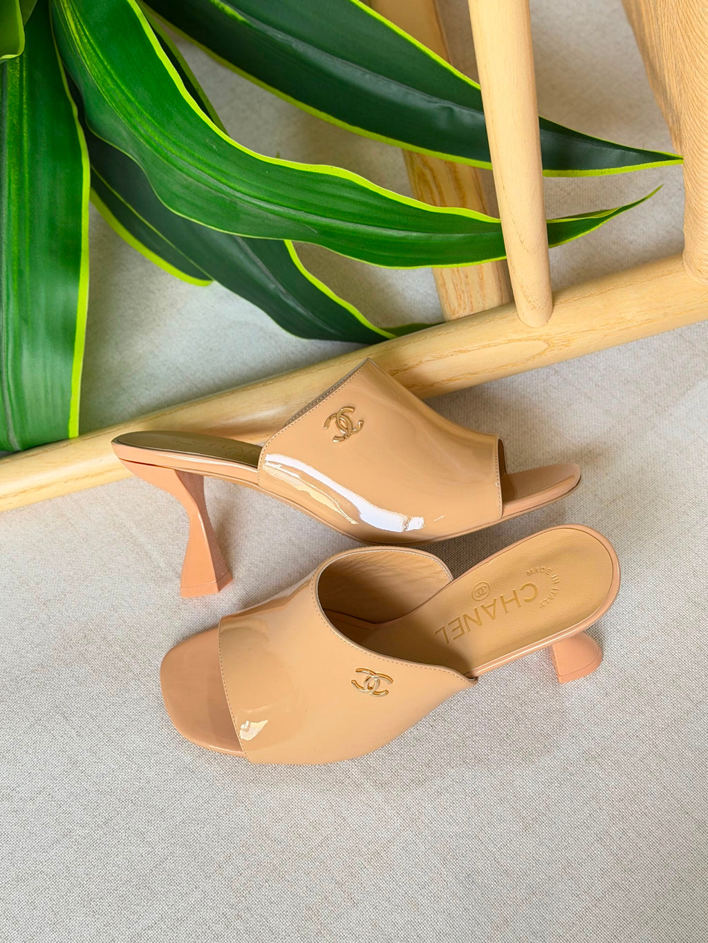 Chanel Patent Calfskin Heeled Mules - 9