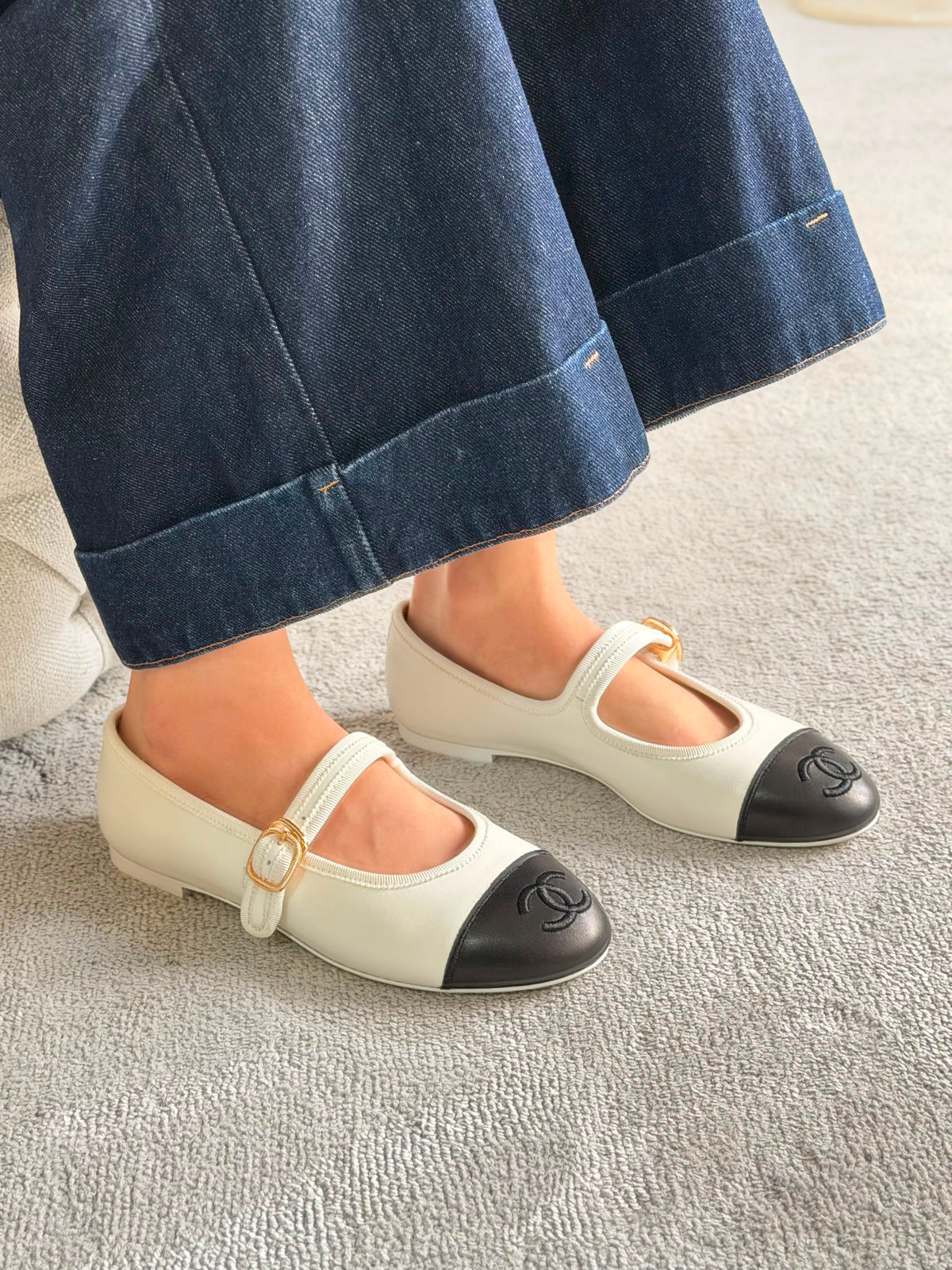 Chanel Lambskin Mary Jane Ballet Flats - 6