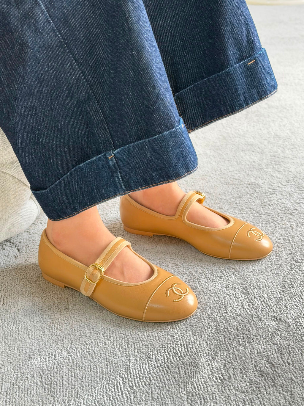 Chanel Lambskin Mary Jane Ballet Flats - 8