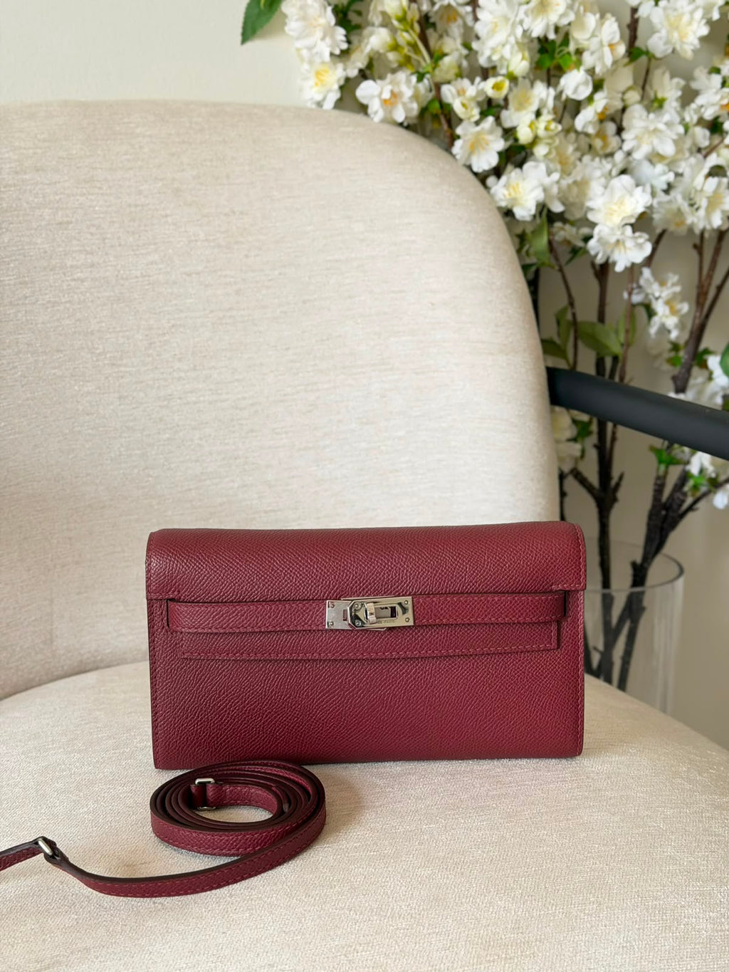 Hermes Kelly To Go Wallet Bag (Silver Hardware) - 12