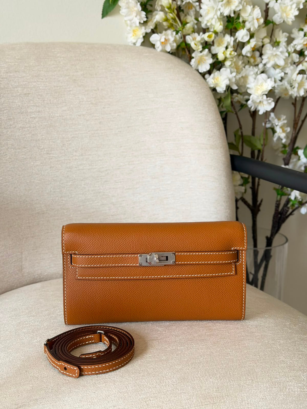 Hermes Kelly To Go Wallet Bag (Silver Hardware) - 15
