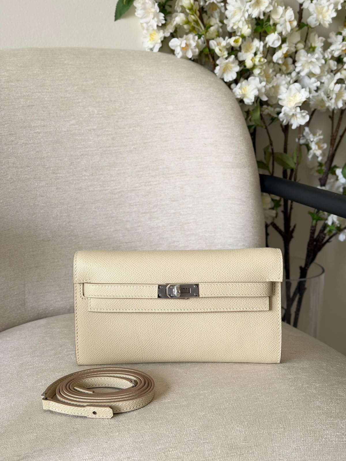 Hermes Kelly To Go Wallet Bag (Silver Hardware) - 13