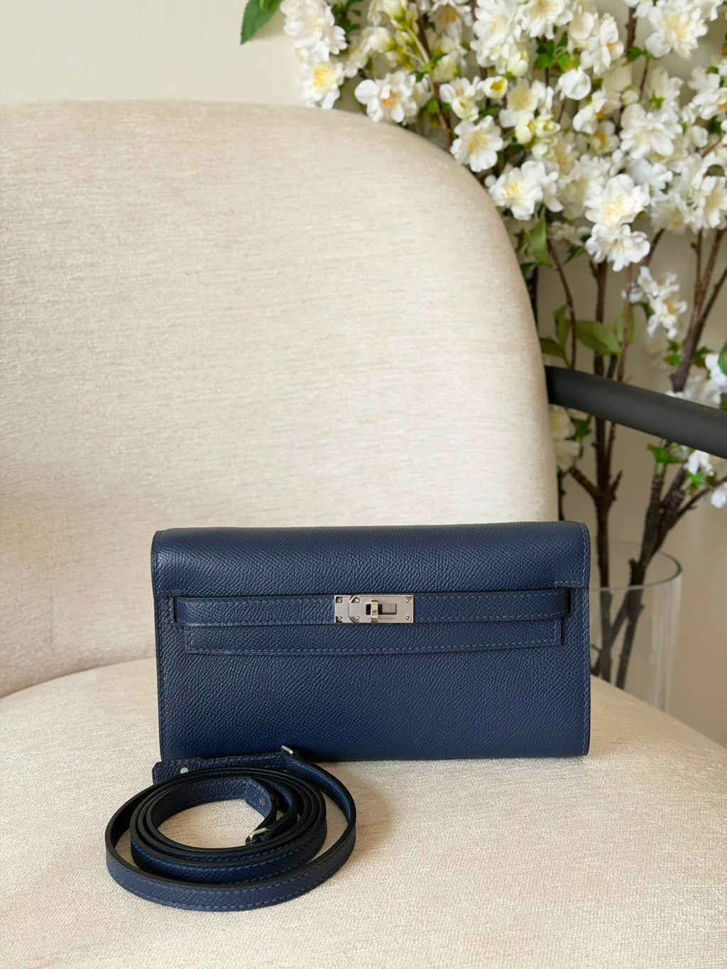 Hermes Kelly To Go Wallet Bag (Silver Hardware) - 14