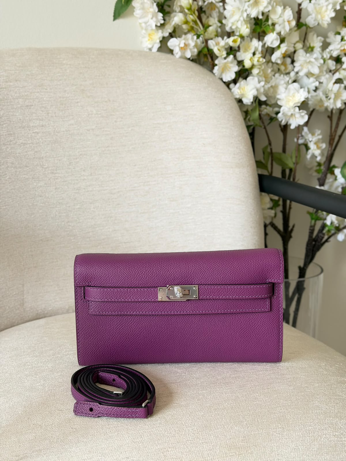 Hermes Kelly To Go Wallet Bag (Silver Hardware) - 16