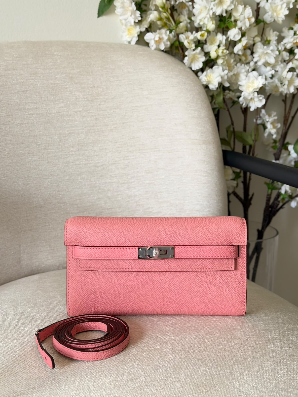 Hermes Kelly To Go Wallet Bag (Silver Hardware) - 17