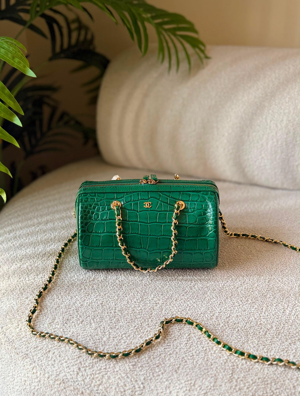 Chanel Crocodile-Embossed Calfskin Clutch with Chain - 6