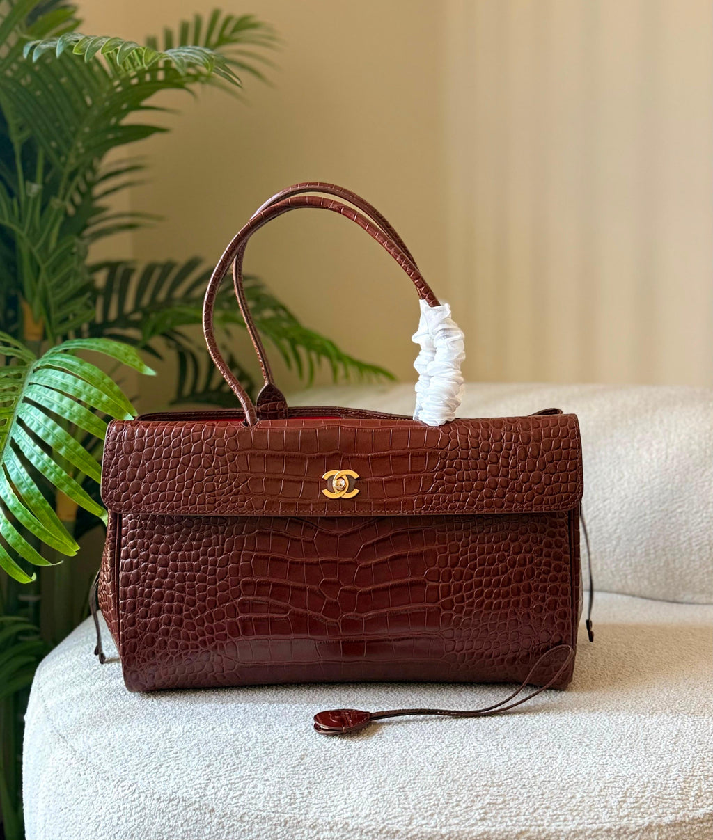 Chanel Crocodile Embossed Calfskin Metal Bag - 3