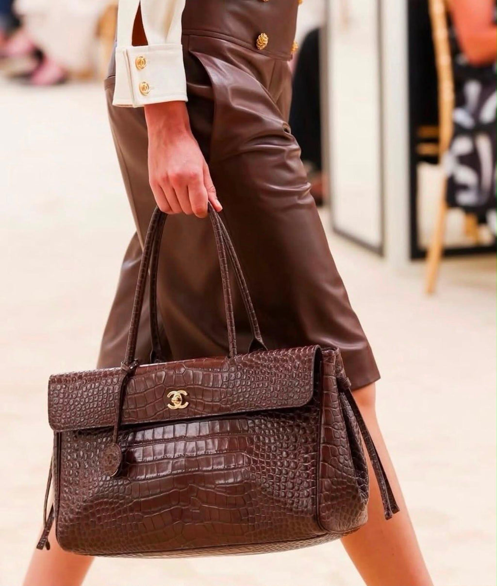 Chanel Crocodile Embossed Calfskin Metal Bag - 6