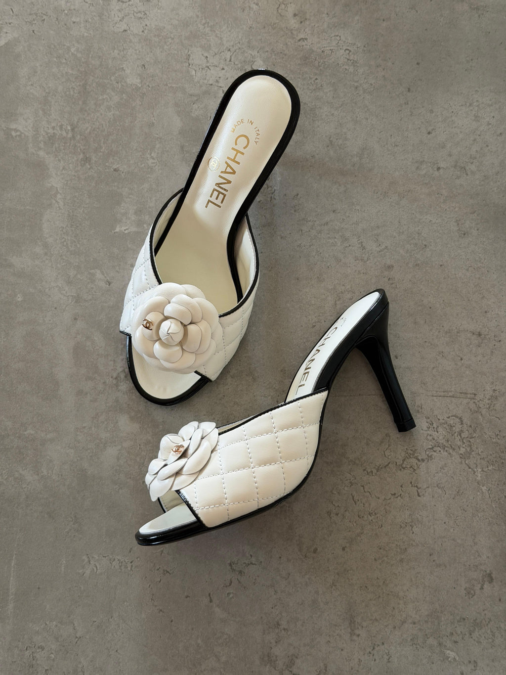 Chanel Camellia Quilted Lambskin Mule Sandals - 5