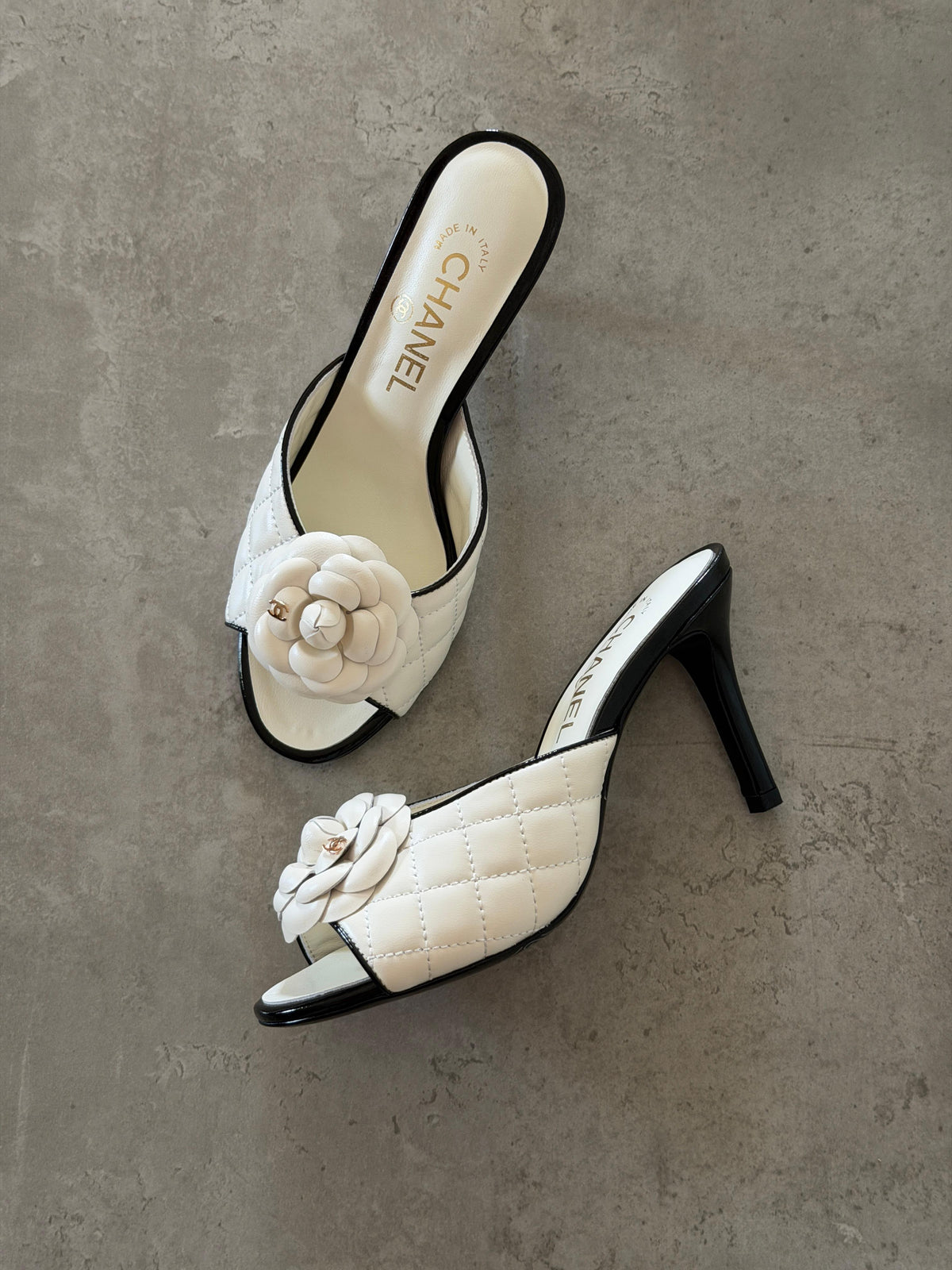 Chanel Camellia Quilted Lambskin Mule Sandals - 5