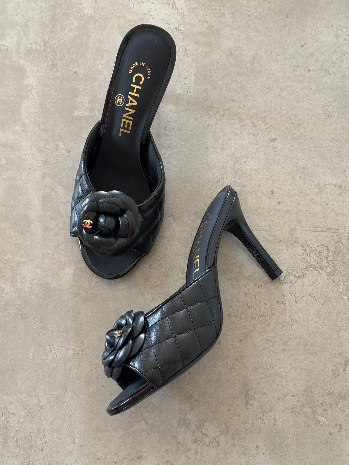 Chanel Camellia Quilted Lambskin Mule Sandals - 4