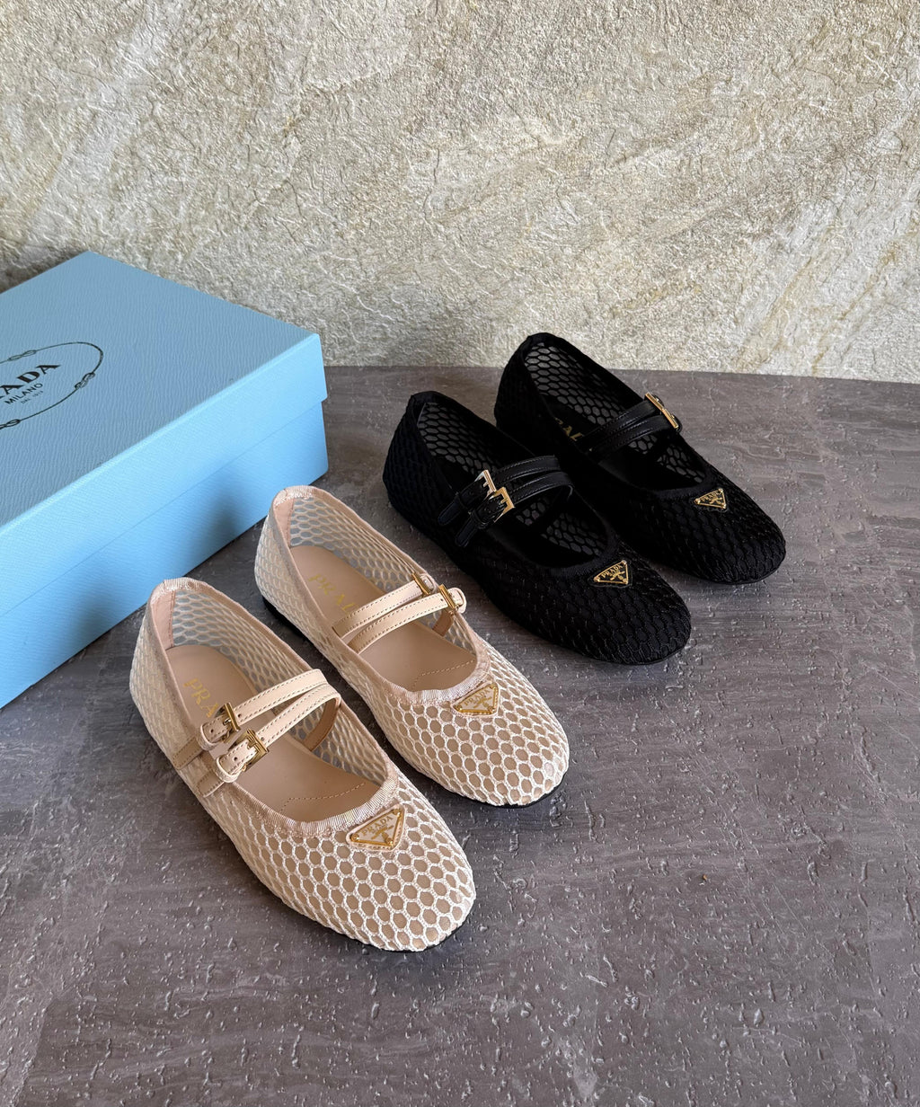 Prada Mesh Fabric Ballerinas