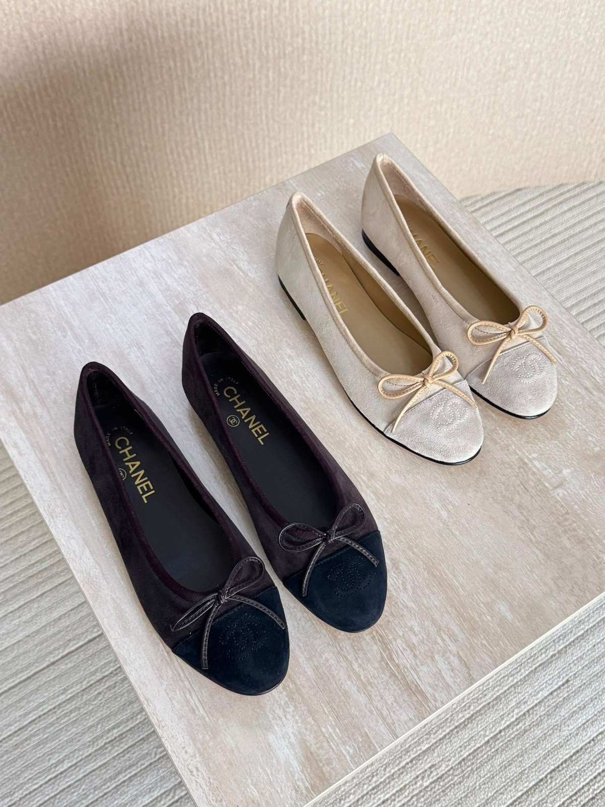 Chanel Suede Ballet Flats