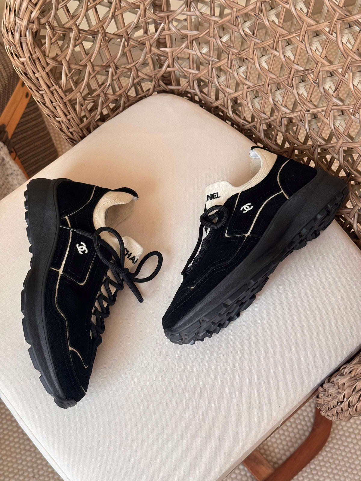 Chanel Velvet Calfskin & Mixed Fibers Trainers