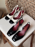 Chanel Lambskin & Patent Calfskin Slingbacks