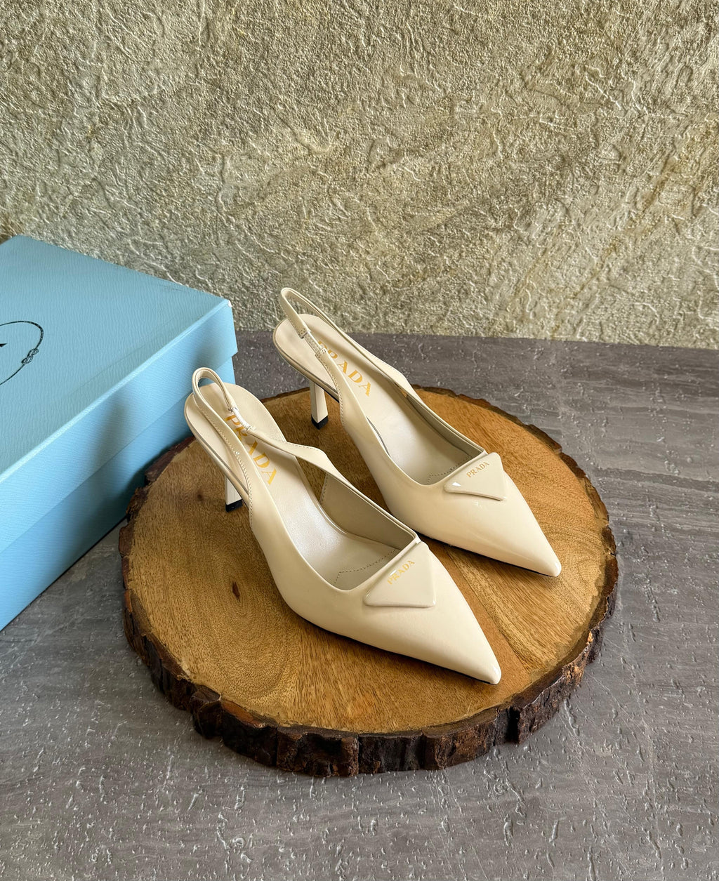 Prada Brushed Leather Slingback Pumps - 11