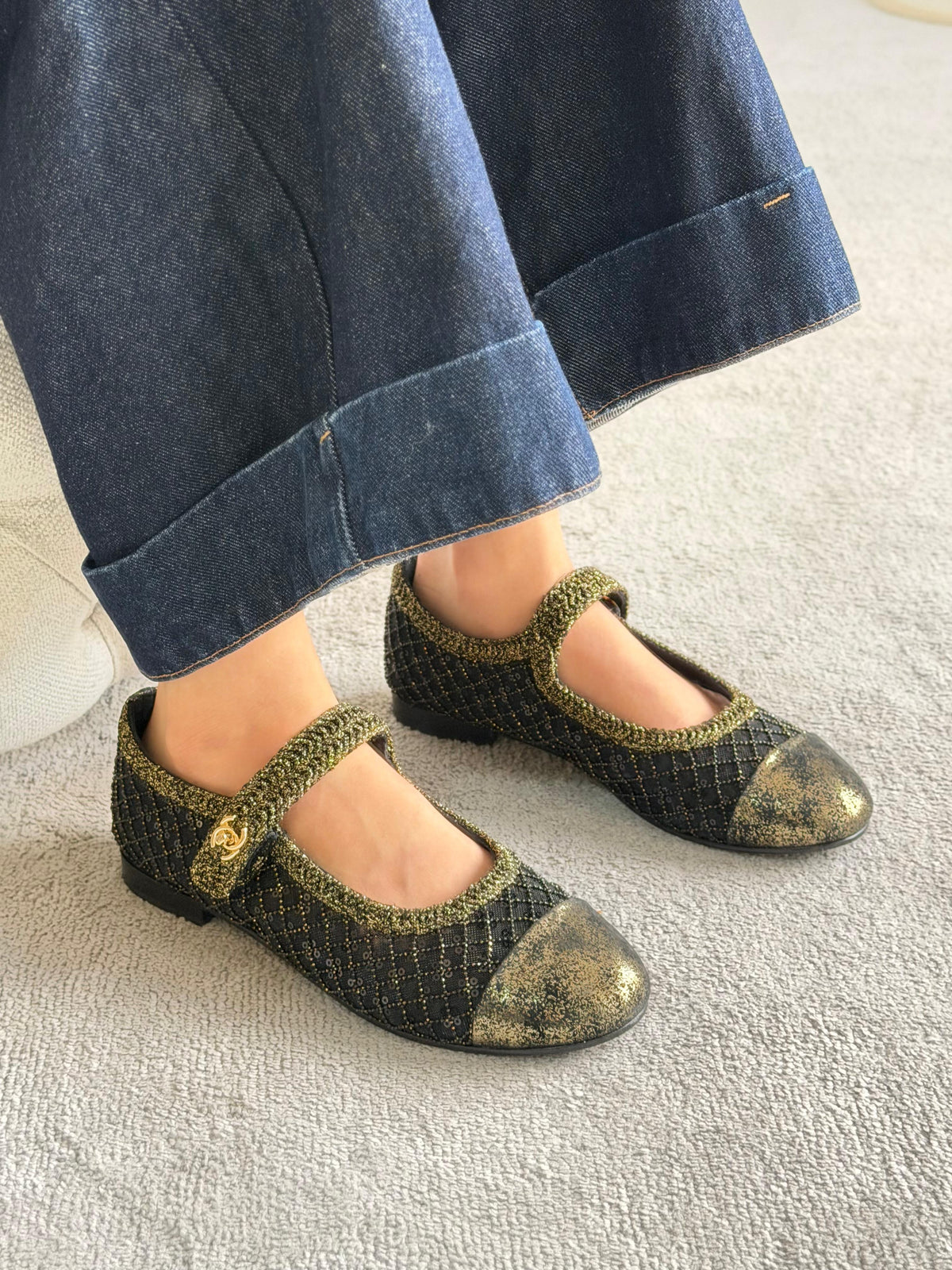 Chanel Sequined Mary Jane Ballerinas - 7