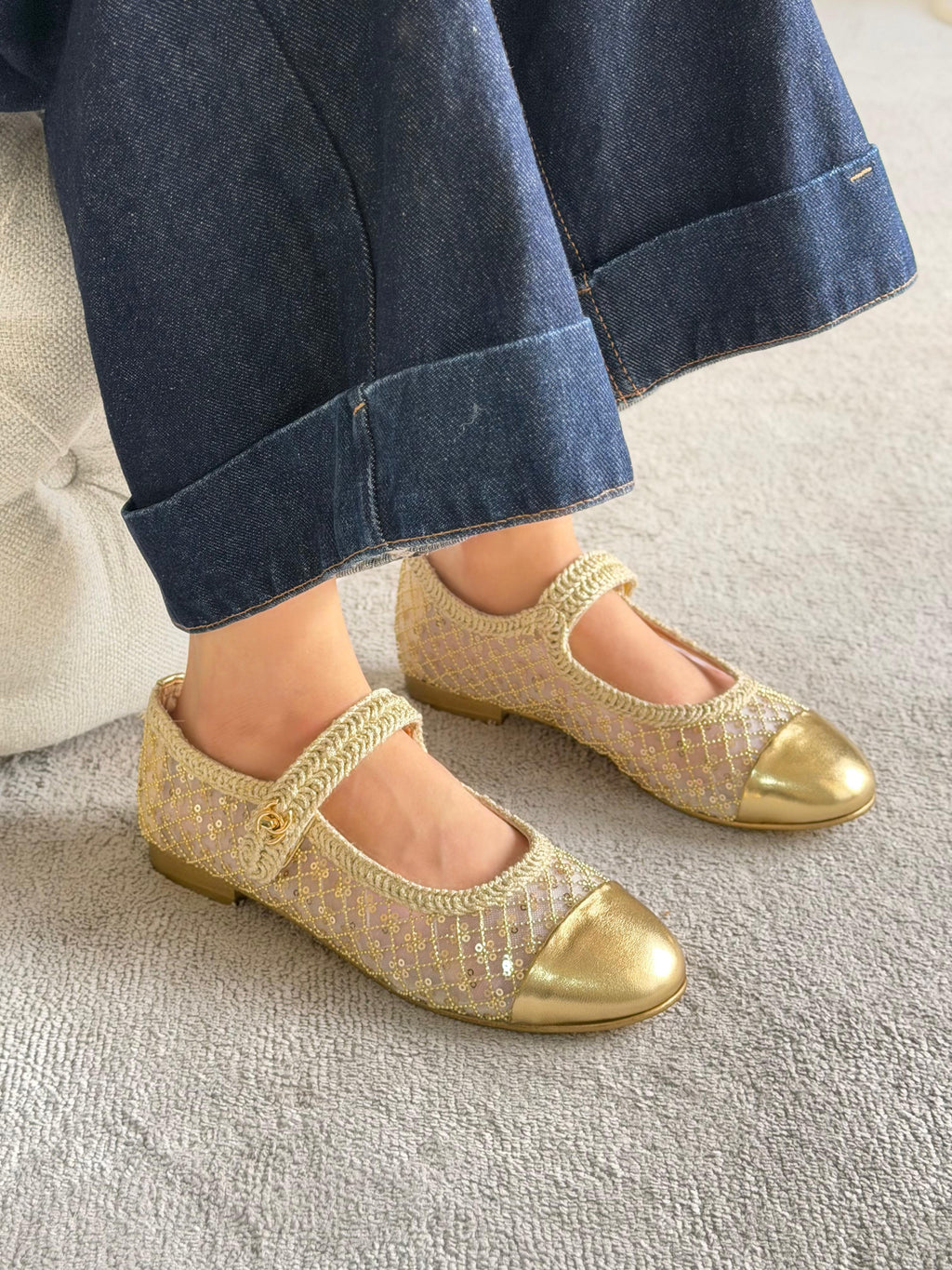 Chanel Sequined Mary Jane Ballerinas - 8