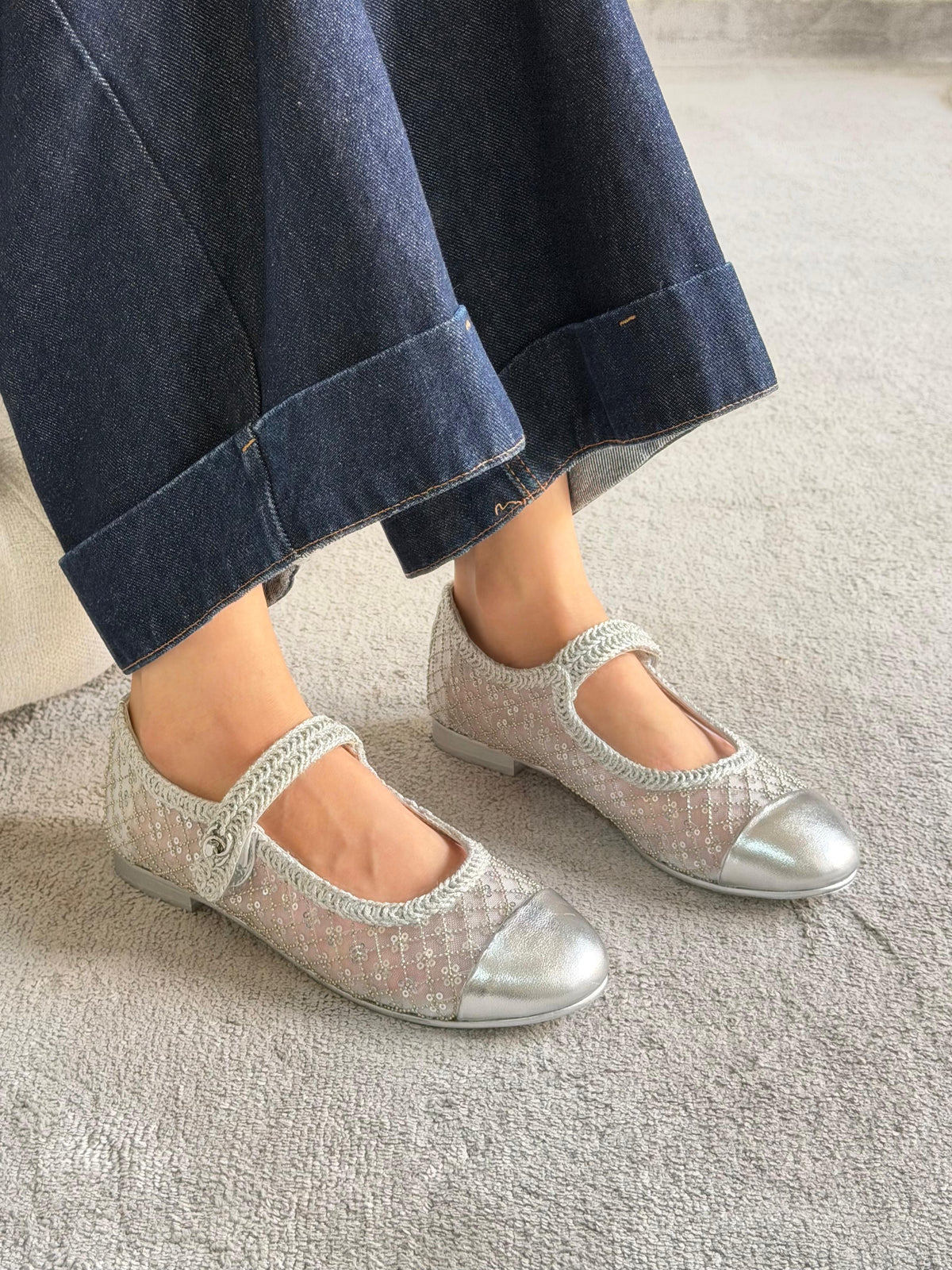 Chanel Sequined Mary Jane Ballerinas - 6