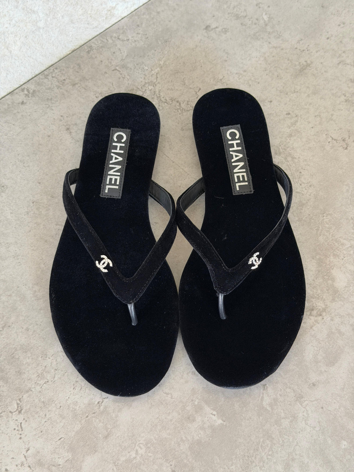 Chanel Velvet CC Thong Sandals - 3