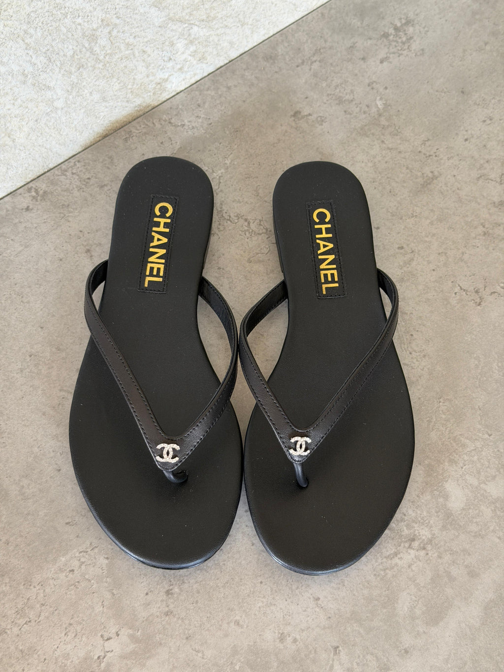 Chanel Velvet CC Thong Sandals - 4