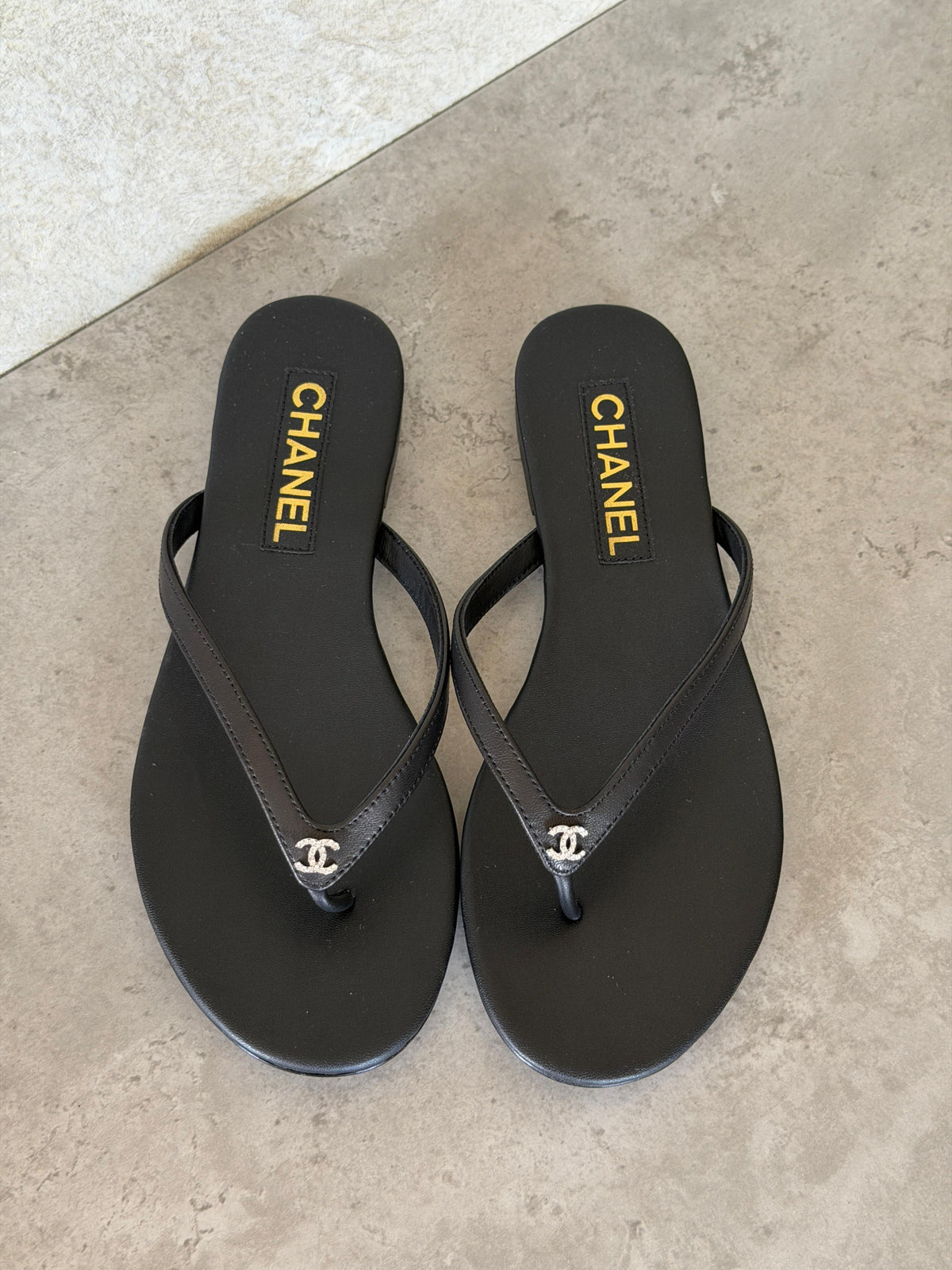 Chanel Velvet CC Thong Sandals - 4