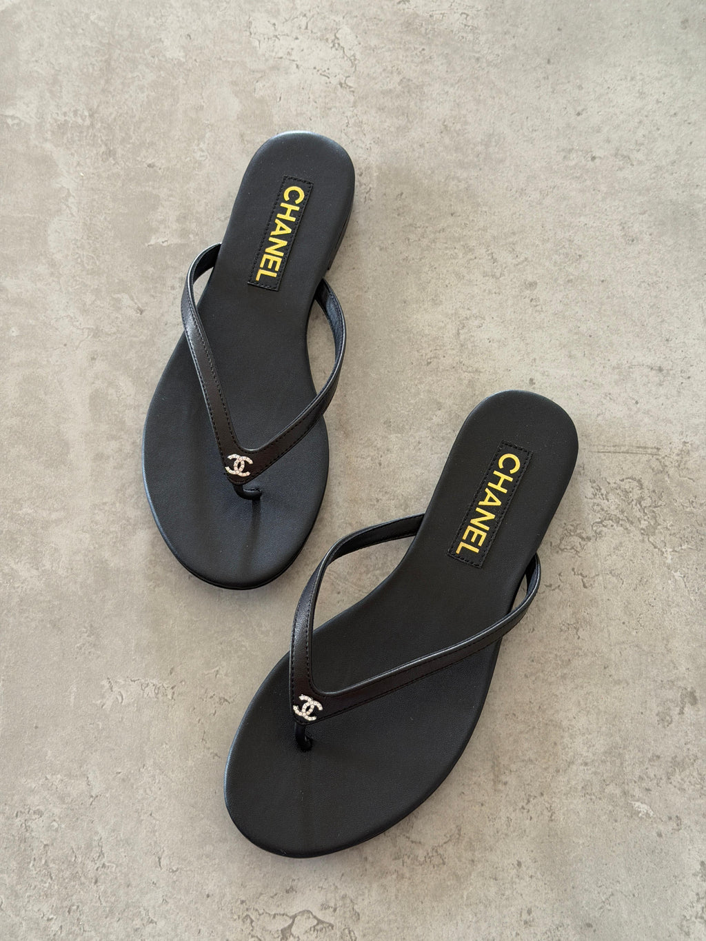 Chanel Velvet CC Thong Sandals - 2