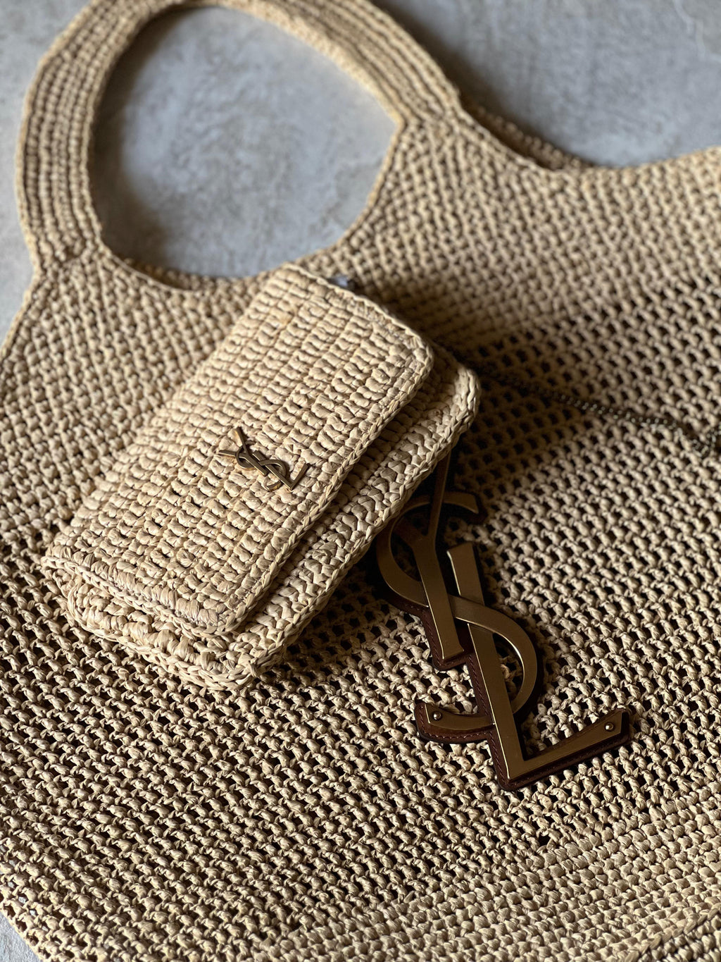 Saint Laurent Icare In Raffia Bag - 3