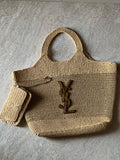 Saint Laurent Icare In Raffia Bag