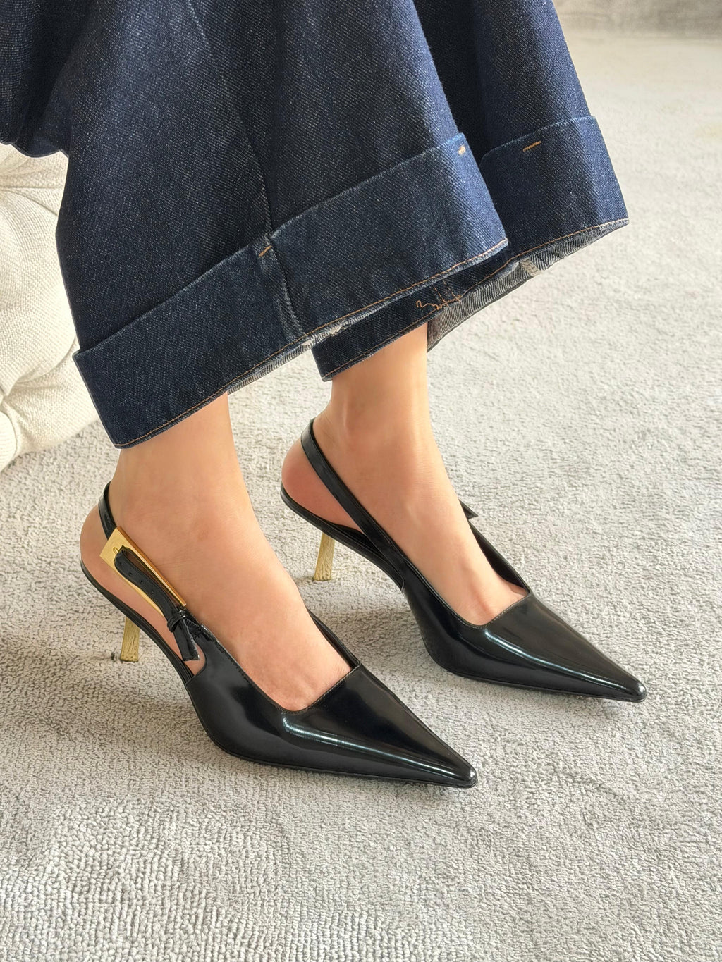 Saint Laurent Lee Slingback Pumps - 5