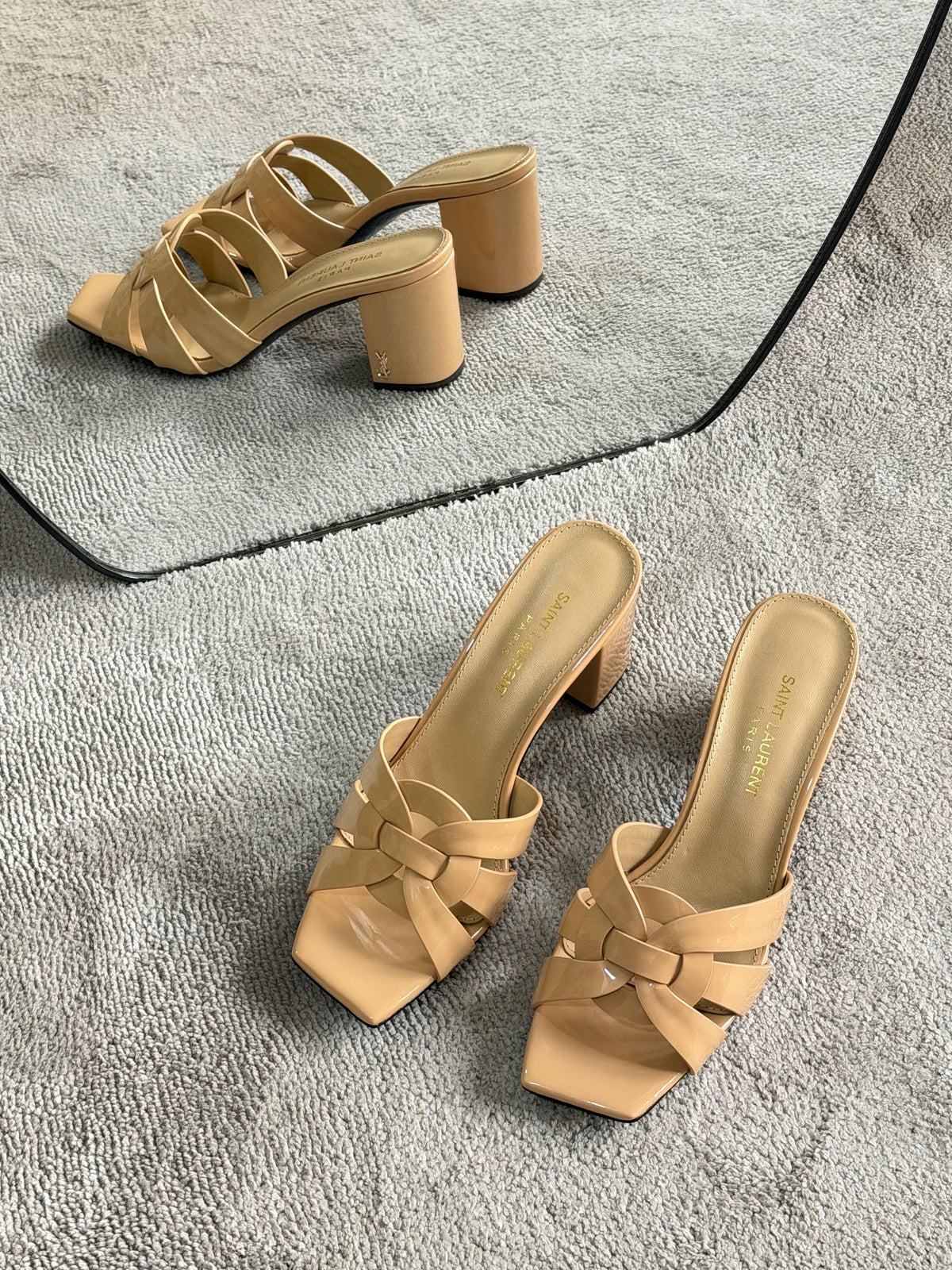 Saint Laurent Tribute Woven Mule Sandal - 4