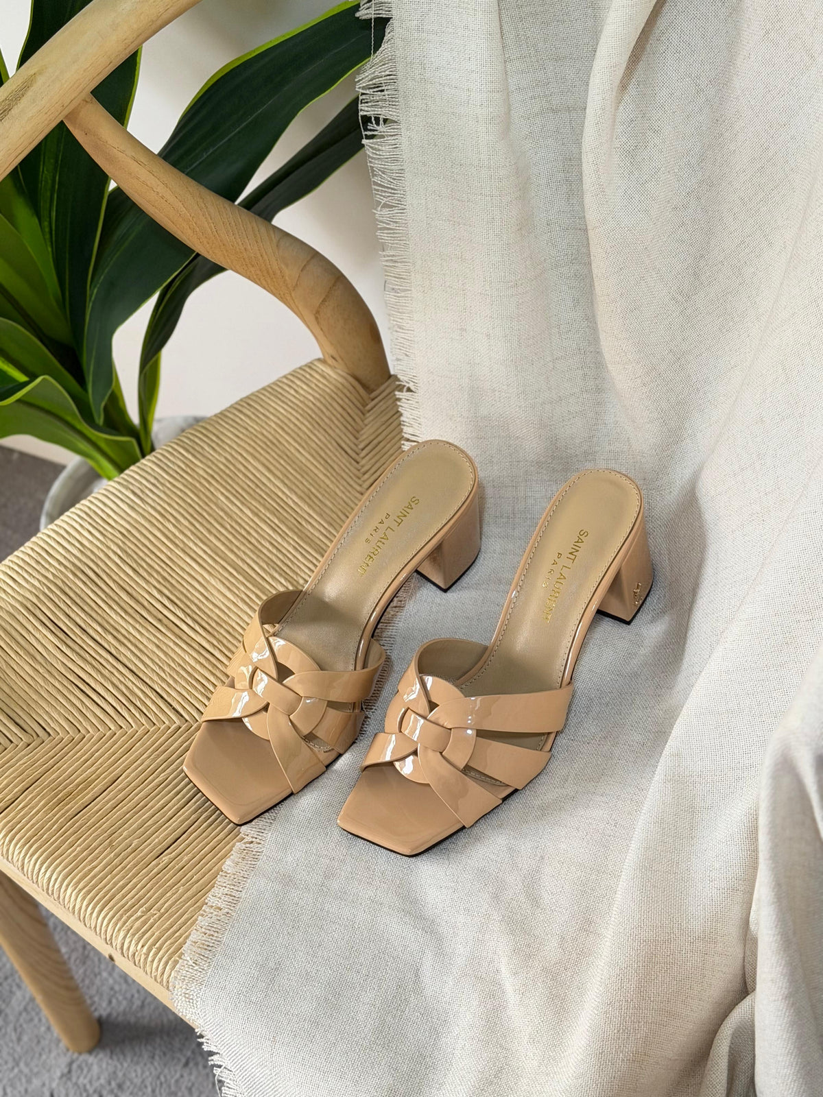 Saint Laurent Tribute Woven Mule Sandal - 3